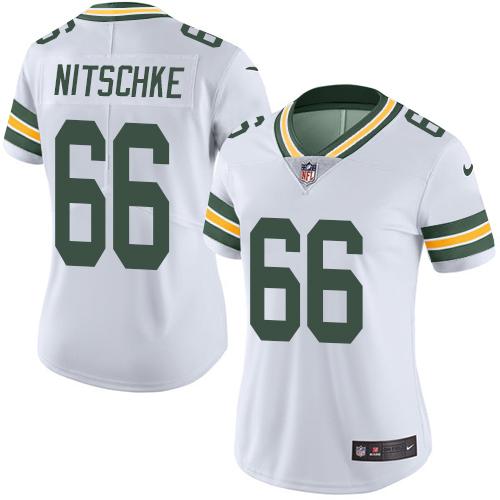 Green Bay Packers #66 Ray Nitschke White Women's Stitched Vapor Untouchable Limited Jersey Womens
