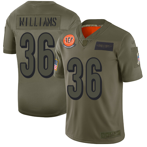 Cincinnati Bengals #36 Shawn Williams Camo Men's Stitched Limited 2019 Salute To Service Jersey Men's