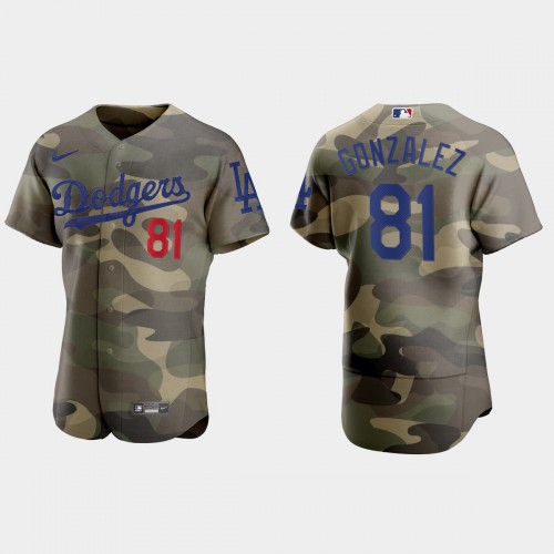 Los Angeles Los Angeles Dodgers #81 Victor Gonzalez Men's 2021 Armed Forces Day Authentic Jersey -Camo Men's