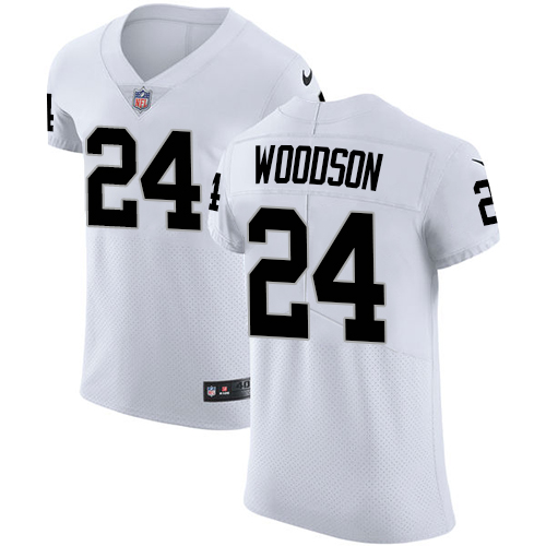 Raiders #24 Charles Woodson White Men's Stitched Vapor Untouchable Elite Jersey