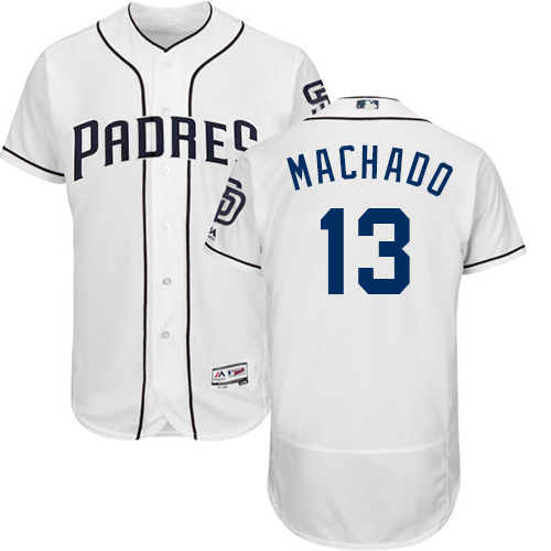 San Diego Padres #13 Manny Machado White Flexbase Authentic Collection Stitched Jersey Men's