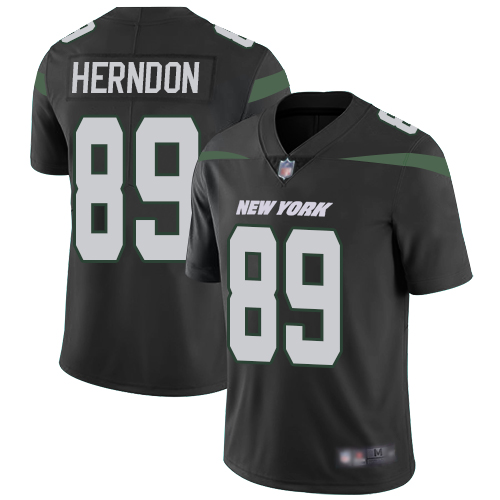 New York Jets #89 Chris Herndon Black Alternate Men's Stitched Vapor Untouchable Limited Jersey Men's