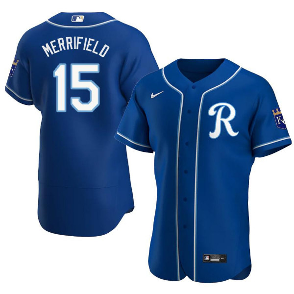 Men's Youth Women's Kansas City Royals 15 Authentic Royal Alternate 2020 Whit Merrifield Jersey