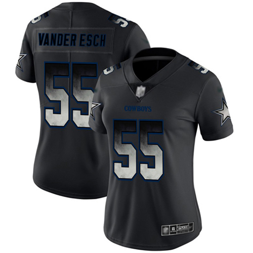 Cowboys #55 Leighton Vander Esch Black Women's Stitched Vapor Untouchable Limited Smoke Fashion Jersey
