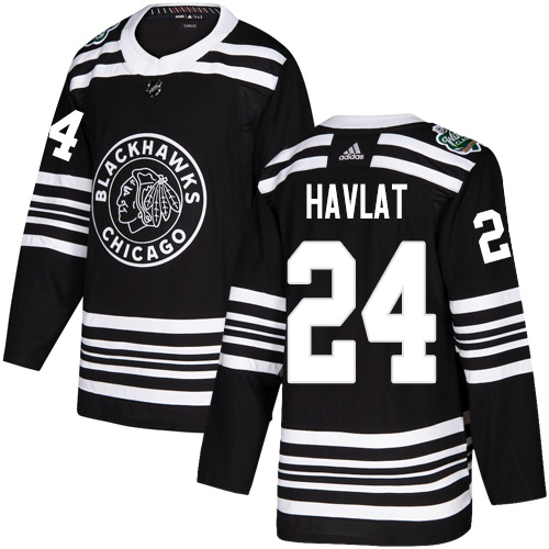 Adidas Chicago Blackhawks #24 Martin Havlat Black Authentic 2019 Winter Classic Stitched Jersey Men's