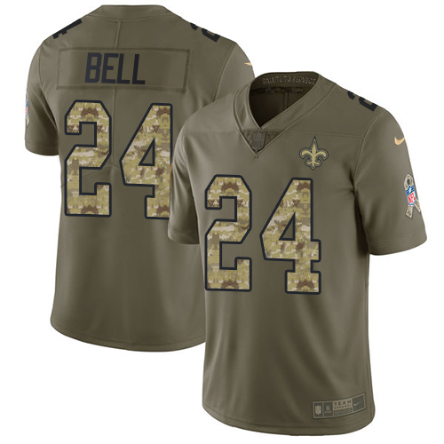 New Orleans Saints #24 Vonn Bell Olive/Camo Youth Stitched Limited 2017 Salute to Service Jersey Youth