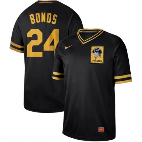 Pittsburgh Pirates #24 Barry Bonds Black Authentic Cooperstown Collection Stitched Jersey Men's