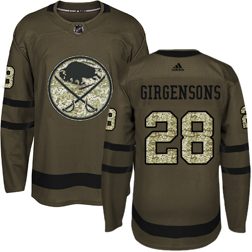 Adidas Buffalo Sabres #28 Zemgus Girgensons Green Salute to Service Stitched Jersey Men's