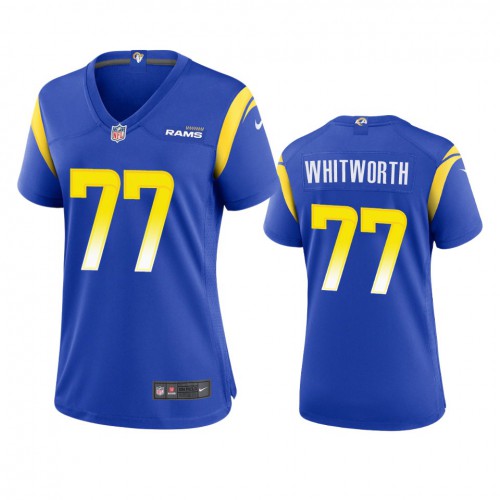 Los Angeles Los Angeles Rams #77 Andrew Whitworth Women's Game Jersey - Royal Womens
