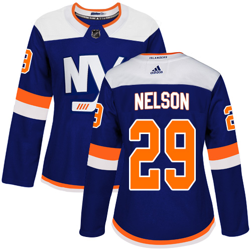 Adidas New York Islanders #29 Brock Nelson Blue Alternate Authentic Women's Stitched Jersey Womens