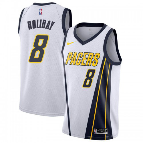 Indiana Pacers #8 Justin Holiday White Youth Swingman Earned Edition Jersey Youth