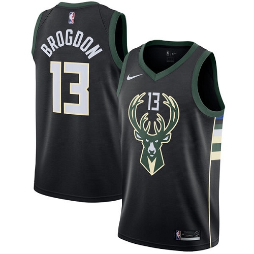 Milwaukee Bucks #13 Malcolm Brogdon Black Youth Swingman Statement Edition Jersey Youth