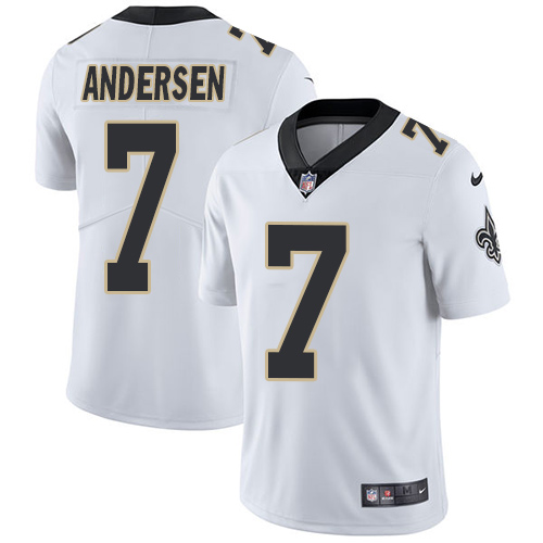 New Orleans Saints #7 Morten Andersen White Men's Stitched Vapor Untouchable Limited Jersey Men's