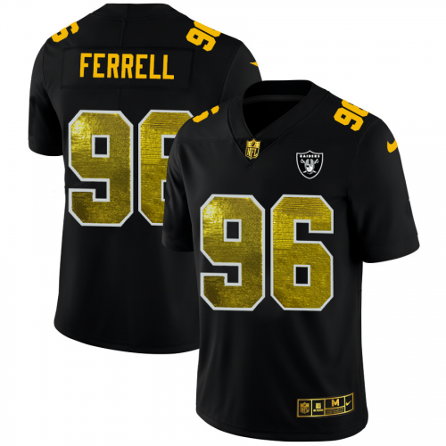 Las Vegas Las Vegas Raiders #96 Clelin Ferrell Men's Black Golden Sequin Vapor Limited Jersey Men's