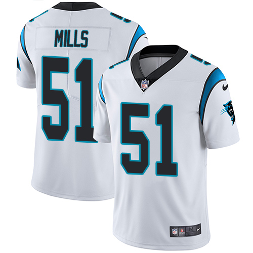 Carolina Panthers #51 Sam Mills White Men's Stitched Vapor Untouchable Limited Jersey Men's