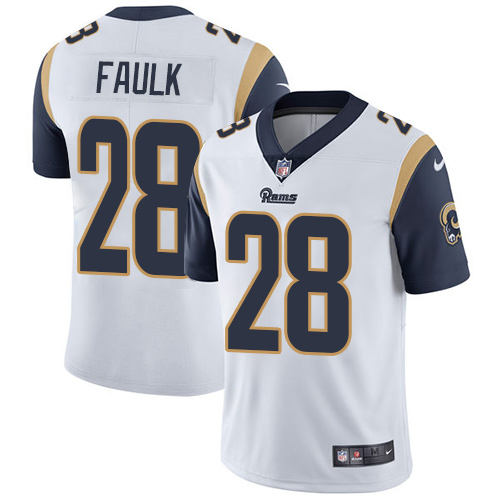Los Angeles Rams #28 Marshall Faulk White Men's Stitched Vapor Untouchable Limited Jersey Men's