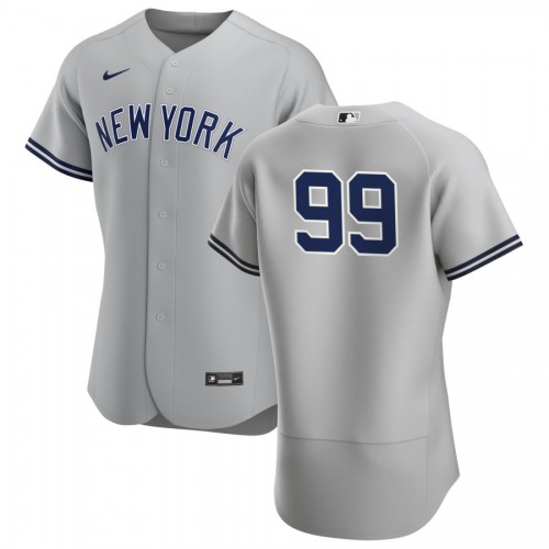 New York New York Yankees #99 Aaron Judge Men's Gray Road 2020 Authentic Player Jersey Men's