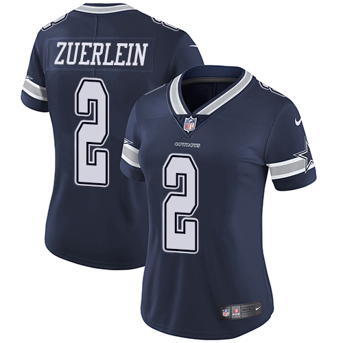 Dallas Cowboys #2 Greg Zuerlein Navy Blue Team Color Women's Stitched Vapor Untouchable Limited Jersey Womens