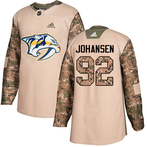 Adidas Nashville Predators #92 Ryan Johansen Camo Authentic 2017 Veterans Day Stitched Youth Jersey Youth