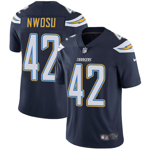 Los Angeles Chargers #42 Uchenna Nwosu Navy Blue Team Color Youth Stitched Vapor Untouchable Limited Jersey Youth