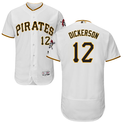 Pittsburgh Pirates #12 Corey Dickerson White Flexbase Authentic Collection Stitched Jersey Men's