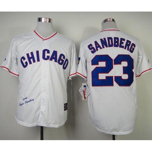 Mitchell And Ness 1988 Chicago Cubs #23 Ryne Sandberg White Throwback Stitched Jersey Men's