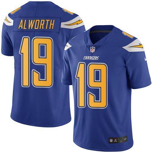 Los Angeles Chargers #19 Lance Alworth Electric Blue Men's Stitched Limited Rush Jersey Men's