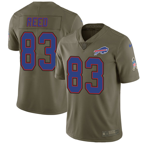 Buffalo Bills #83 Andre Reed Olive Men's Stitched Limited 2017 Salute To Service Jersey Men's