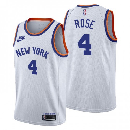 New York New York Knicks #4 Derrick Rose Womens Releases Classic Edition 75th Anniversary Jersey White Womens