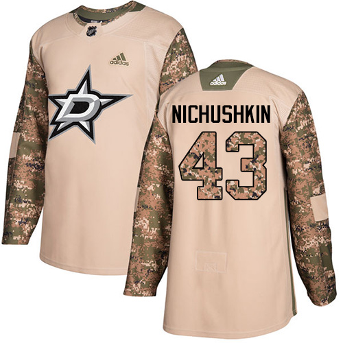 Adidas Dallas Stars #43 Valeri Nichushkin Camo Authentic 2017 Veterans Day Stitched Jersey Men's