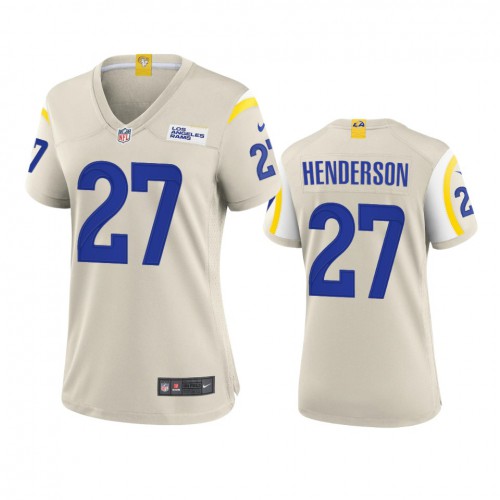 Los Angeles Los Angeles Rams #27 Darrell Henderson Women's Game Jersey - Bone Womens