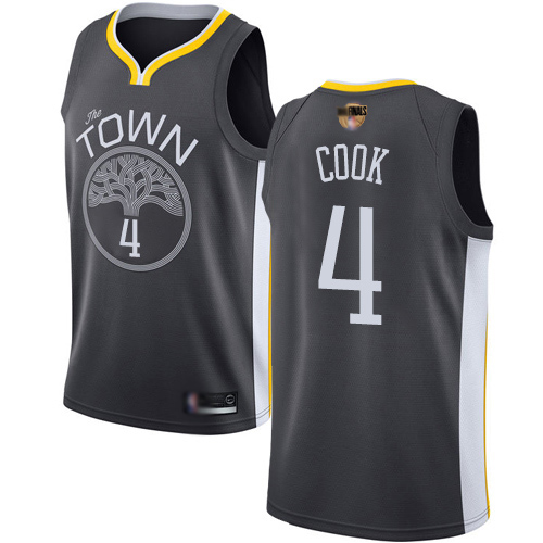 Golden State Warriors #4 Quinn Cook Black 2019 Finals Bound Swingman Statement Edition Jersey Mens