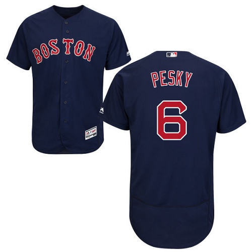 Boston Red Sox #6 Johnny Pesky Navy Blue Flexbase Authentic Collection Stitched Jersey Men's