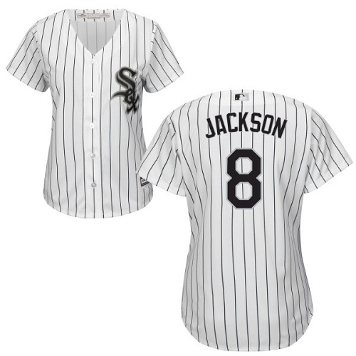 Chicago White Sox #8 Bo Jackson White(Black Strip) Home Women's Stitched Jersey Womens