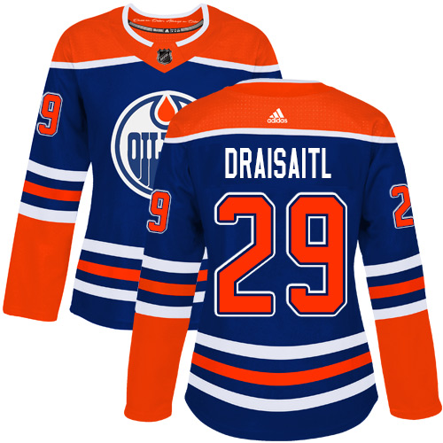 Adidas Edmonton Oilers #29 Leon Draisaitl Royal Alternate Authentic Women's Stitched Jersey Womens