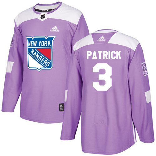 Adidas New York Rangers #3 James Patrick Purple Authentic Fights Cancer Stitched Jersey Men's