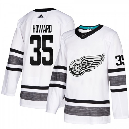 Adidas Detroit Red Wings #35 Jimmy Howard White Authentic 2019 All-Star Stitched Jersey Men's