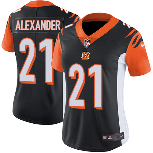 Cincinnati Bengals #21 Mackensie Alexander Black Team Color Women's Stitched Vapor Untouchable Limited Jersey Womens
