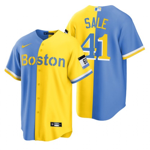 Boston Boston Red Sox #41 Chris Sale Blue Gold Men's 2022 City Connect Game Jersey Men's
