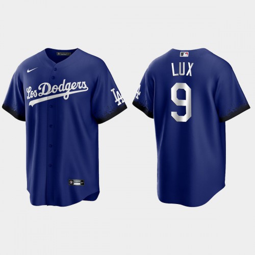 Los Angeles Los Angeles Dodgers #9 Gavin Lux Men's 2021 City Connect Game Jersey Royal Men's