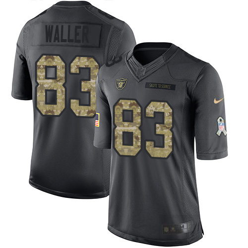 Raiders #83 Darren Waller Black Youth Stitched Limited 2016 Salute To Service Jersey