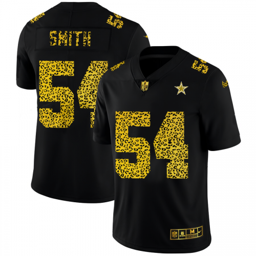Dallas Dallas Cowboys #54 Jaylon Smith Men's Leopard Print Fashion Vapor Limited Jersey Black Men's