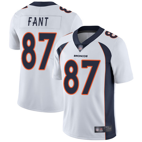Denver Broncos #87 Noah Fant White Men's Stitched Vapor Untouchable Limited Jersey Men's