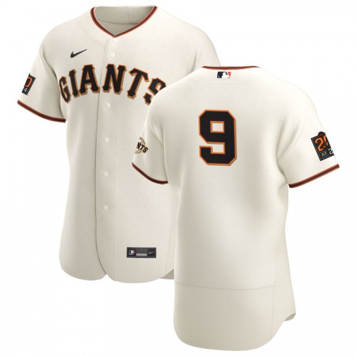 San Francisco San Francisco Giants #9 Brandon Belt Men's Cream Home 2020 Authentic 20 at 24 Patch Player Jersey Men's