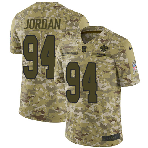 New Orleans Saints #94 Cameron Jordan Camo Youth Stitched Limited 2018 Salute to Service Jersey Youth