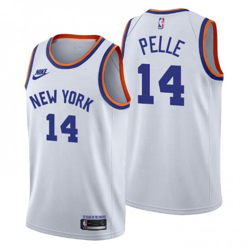 New York New York Knicks #14 Norvel Pelle Mens Releases Classic Edition 75th Anniversary Jersey White Mens