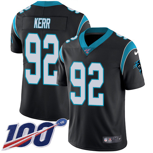 Carolina Panthers #92 Zach Kerr Black Team Color Men's Stitched 100th Season Vapor Untouchable Limited Jersey Men's