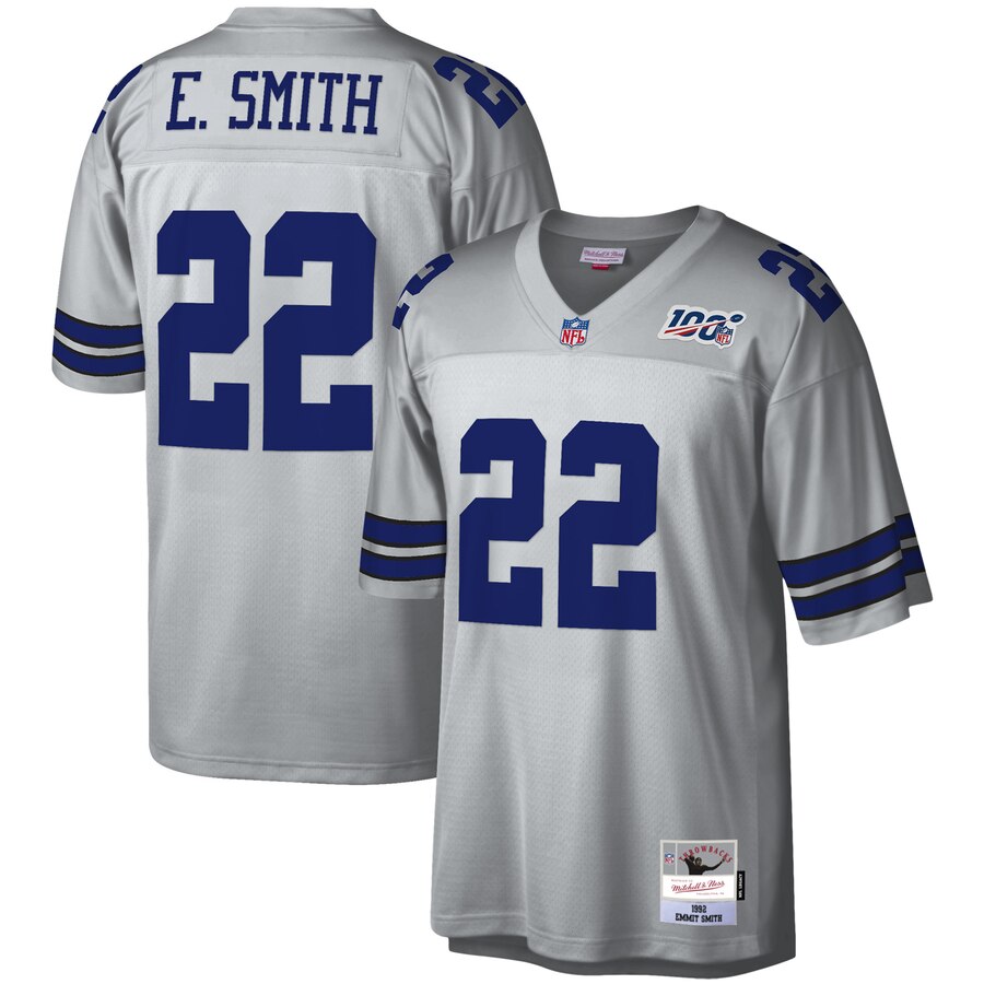 Dallas Cowboys #22 Emmitt Smith Mitchell & Ness 100 Retired Player Platinum Jersey