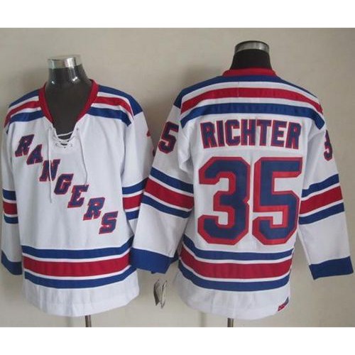 New York Rangers #35 Mike Richter White CCM Throwback Stitched Jersey Men's