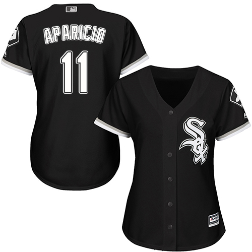 Chicago White Sox #11 Luis Aparicio Black Alternate Women's Stitched Jersey Womens